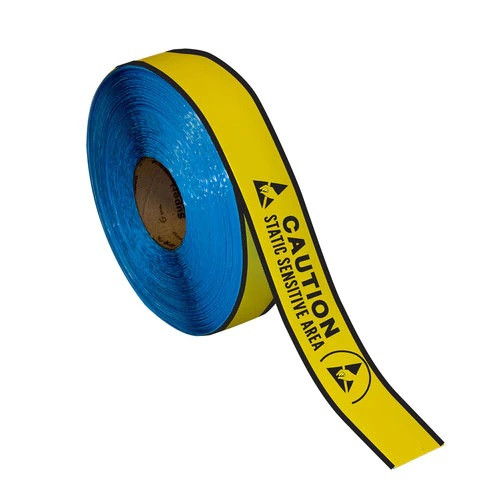 Superior Mark® Repeating Message Floor Tape - "CAUTION STATIC SENSITIVE AREA"