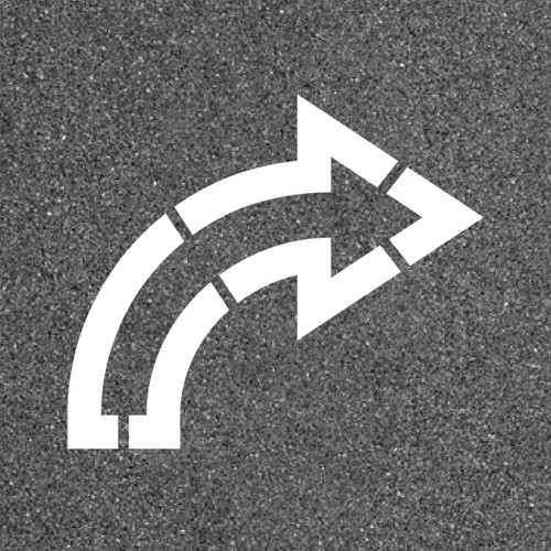 Curved Double Parking Lot Arrow Stencil