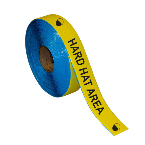 Superior Mark® Repeating Message Floor Tape - "HARD HAT AREA"