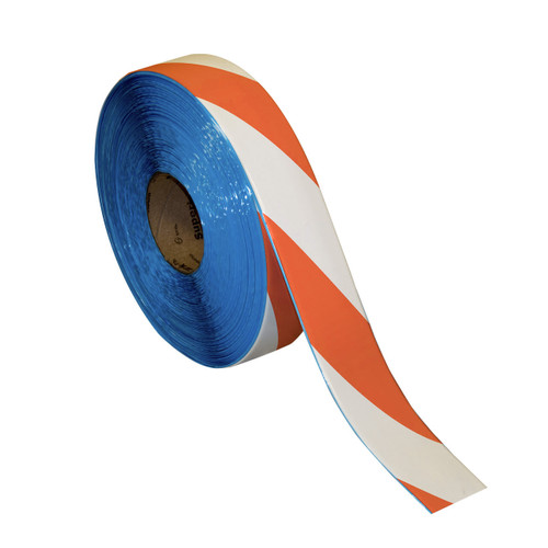 Superior Mark® Hazard Floor Tape - Orange/White Diagonal Stripe