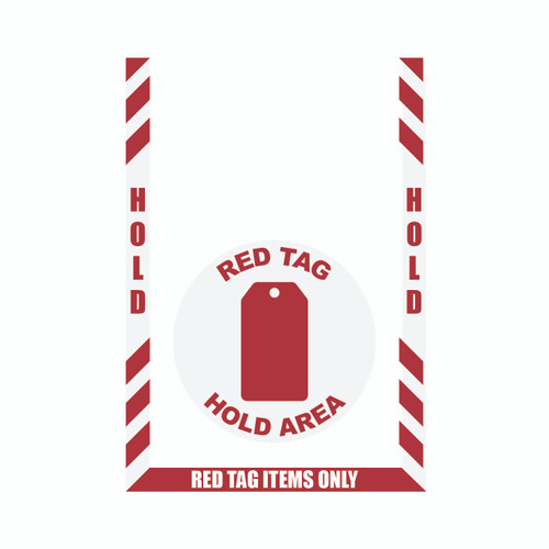 Red Tag Hold Area Floor Marking Kit -  Incl. 3 pc. Border (2") and 17.5" Sign