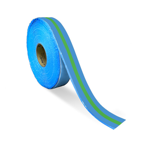 Superior Mark Floor Tape - 2'' x 100' - Blue Bkgd/Green Contrast