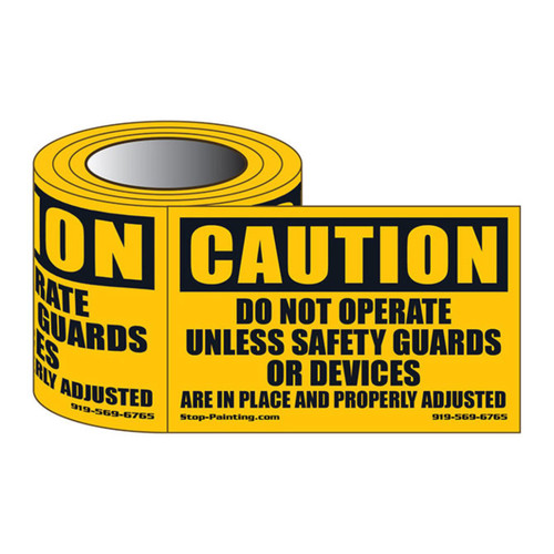 Do Not Operate Unless Safety Guards in Place Safety Labels