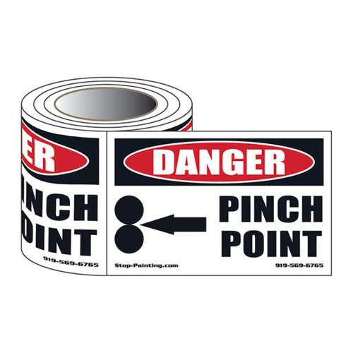 Danger Pinch Point Safety Labels