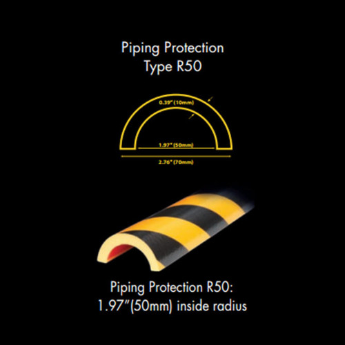 1M Black and Yellow Striped Protective Bumper (Type R50)