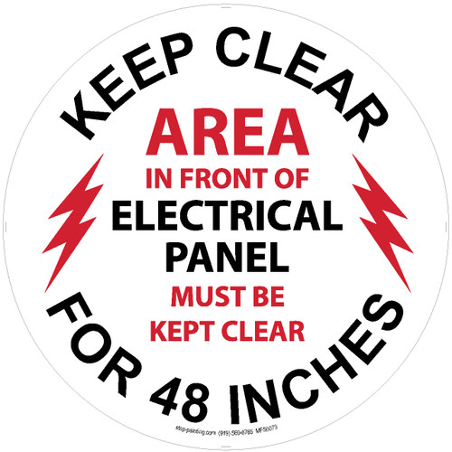 Electrical Panel Keep Clear for 48 inches Floor Sign