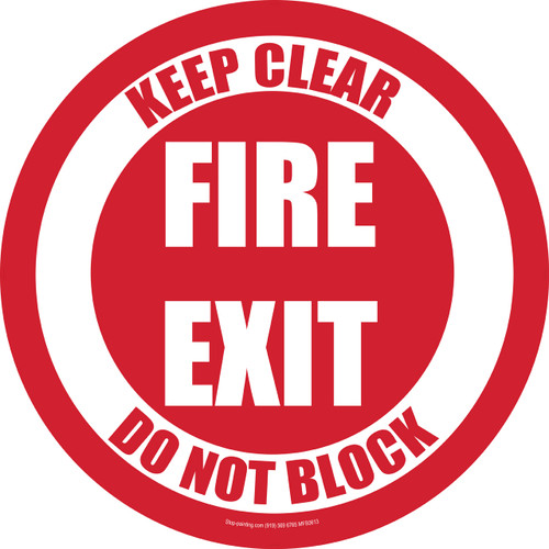 Fire Exit Floor Sign - 'Keep Clear Do Not Block'
