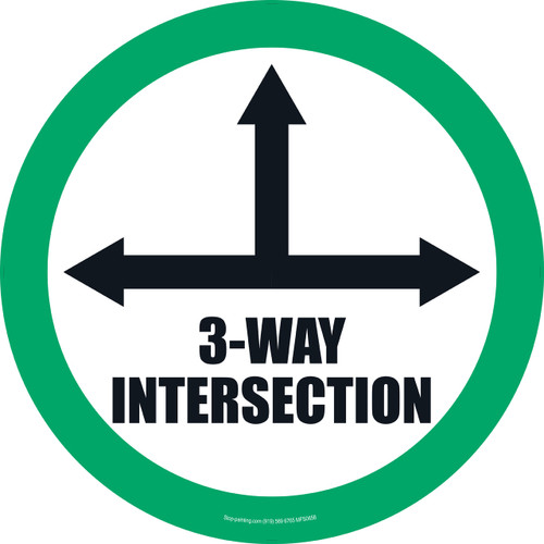 3-Way Intersection Floor Sign