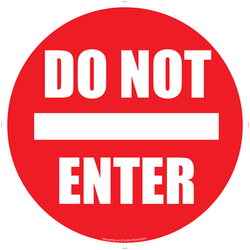 Do Not Enter Floor Sign - Red