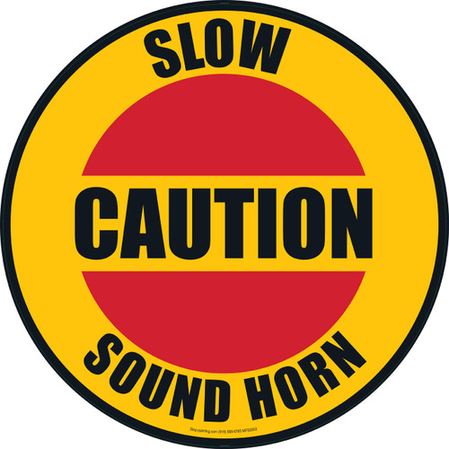 Slow - Caution - Sound Horn Floor Sign