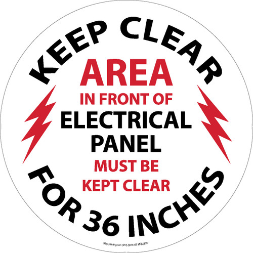 Electrical Panel Keep Clear for 36 inches Floor Sign
