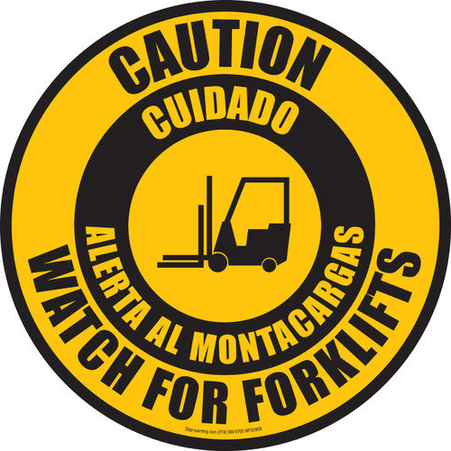Caution - Watch for Forklift Floor (English - Spanish)