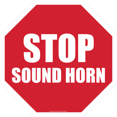 Stop Sound Horn Floor Sign Octagon