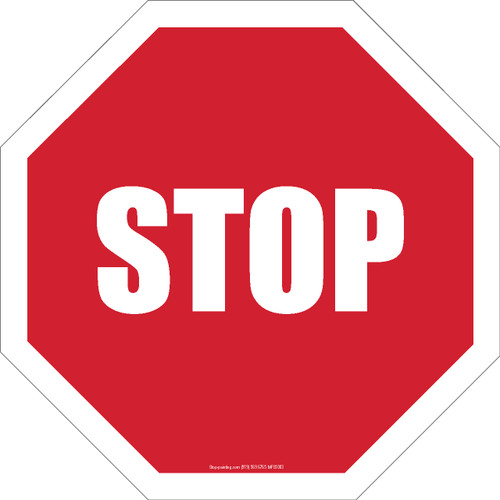 Stop Floor Sign 18" Octagon