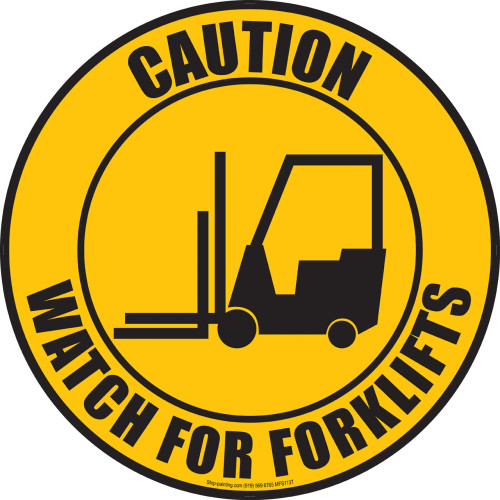 "Caution - Watch for Forklifts" Floor Sign