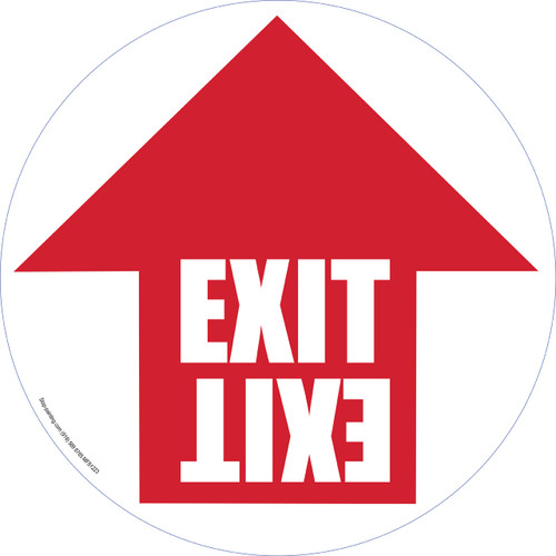 Red exit arrow Floor Sign