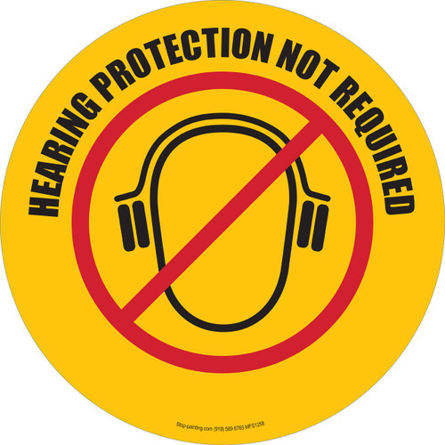 Hearing Protection Not Required Floor Sign