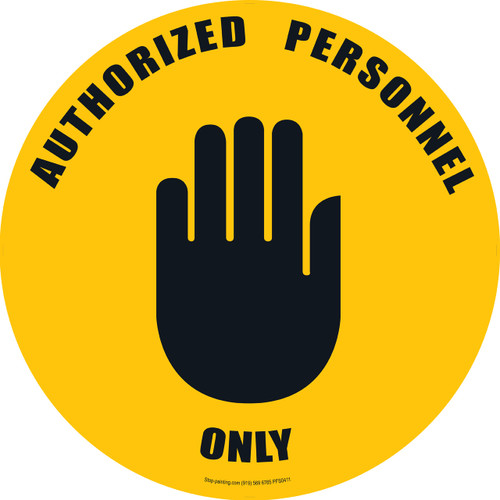 Authorized Personnel Only Floor Decal - Yellow