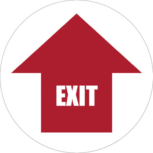 Red Exit Arrow Floor Sign