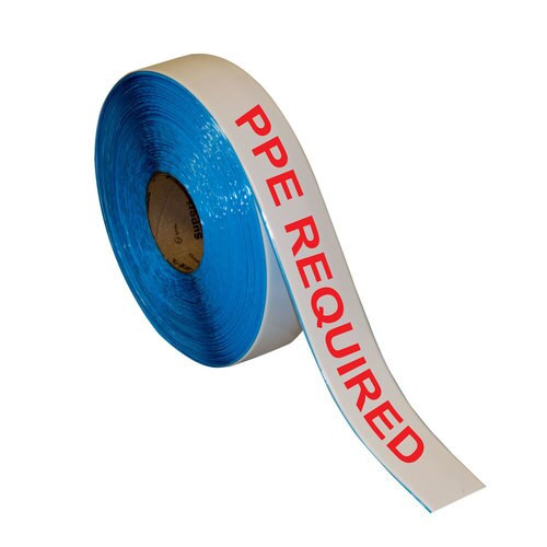 Superior Mark® Repeating Message Floor Tape - "PPE REQUIRED"