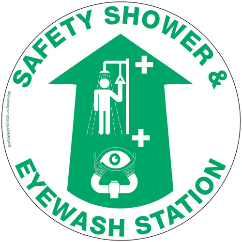 Safety Shower and Eyewash Station Floor Sign