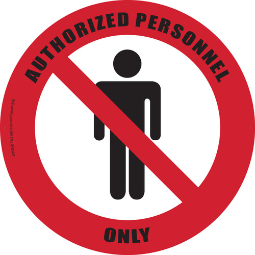 Authorized Personnel Only Floor Sign -Red