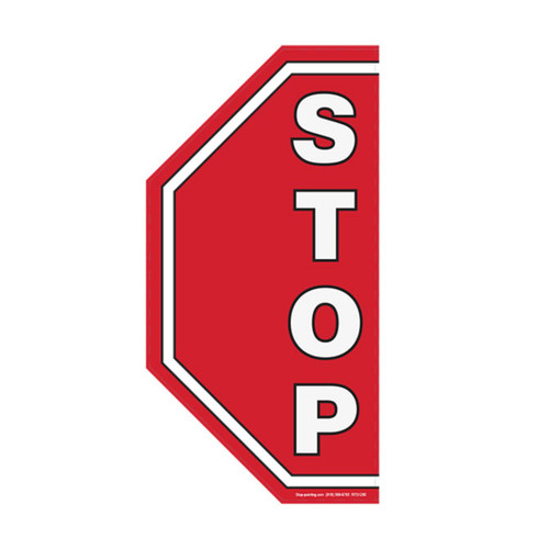 STOP, Half Octagon 24.5" X 12.25" Floor Sign