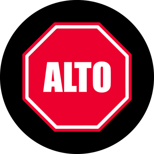 Alto Sign -Blk/Red Bkgd/White Text