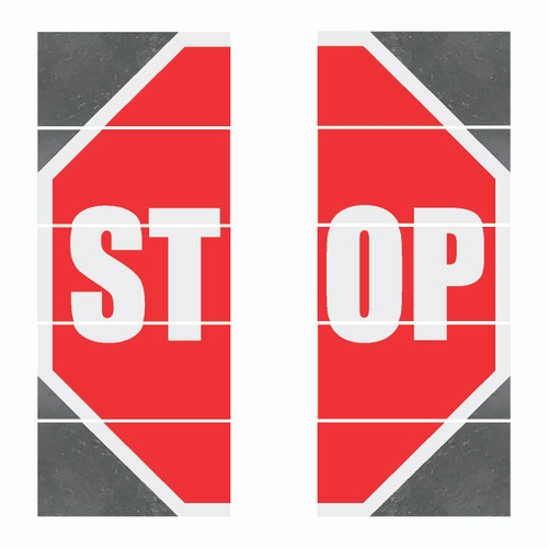 Amazon Superior Mark® Floor Sign - Split Stop Sign - 21.25" x 20" (10 piece)