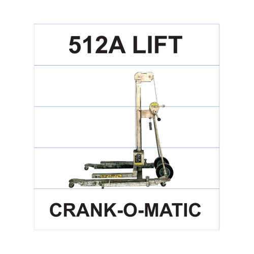 512A Lift Crank-O-Matic Superior Mark® Floor Sign - 18" x 20" - Black Text/White Bkgd/White Crank (5 Pieces)