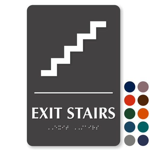 Braille Exit Stairs Sign 6” x 9”