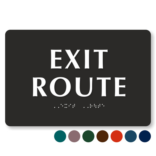 Braille Exit Route Sign 6” x 9”