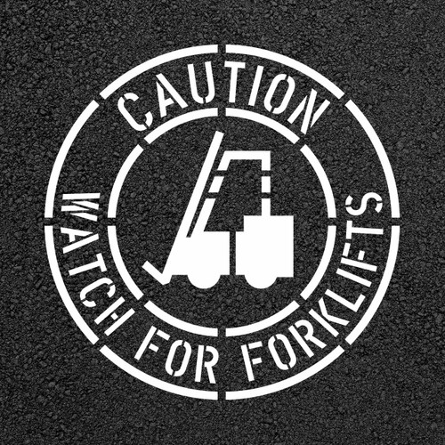 CAUTION-WATCH FOR FORKLIFTS Safety Stencil