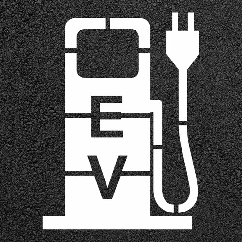 Electrical Vehical Charging Station Pump (solid) Stencil
