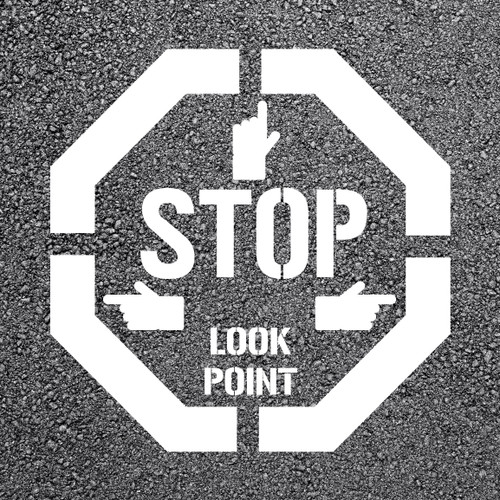 Stop, Look, Point Stencil - 18"