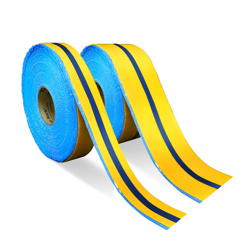 Superior Mark® Hazard Floor Tape - Yellow/Blue Contrast Line