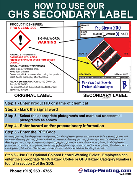 Hazcom Label Data Sheet