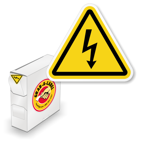 Electrical Shock Warning Triangles - 0.75" x 0.84" - 250 Labels/Box