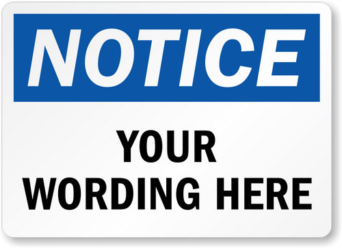 Custom Notice Message Laminated Polyester Label 2” x 3” (Pack of 10)